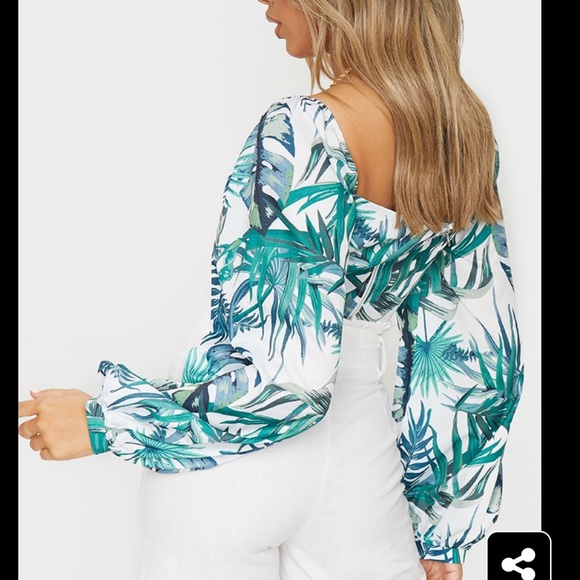 PLT Green Sexy Leaf Top - Picture 3 of 5